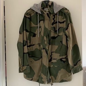Forever 21 Camo Jacket with Detachable Hood